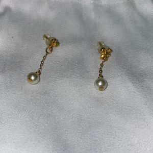 Golden Pearl Danling Earring